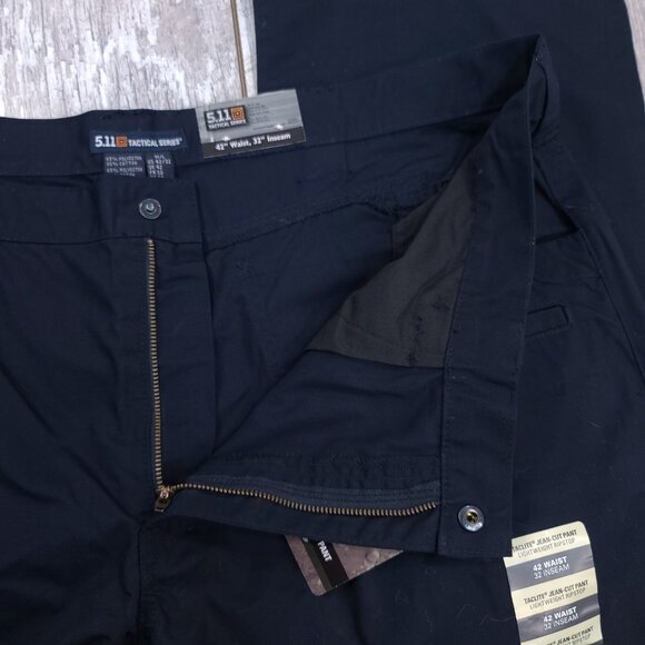 5.11 Tactical Pants Mens 42x32 Navy Taclite Ripstop Jean Cut Mid Rise Straight - Picture 8 of 9